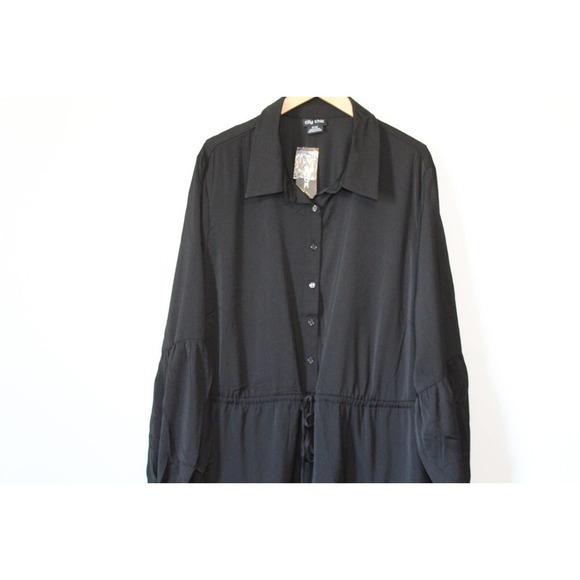 NWT *READ NOTE* City Chic Flounce Shirt Dress Black Plus Size 22 XL H14235 - Picture 4 of 12